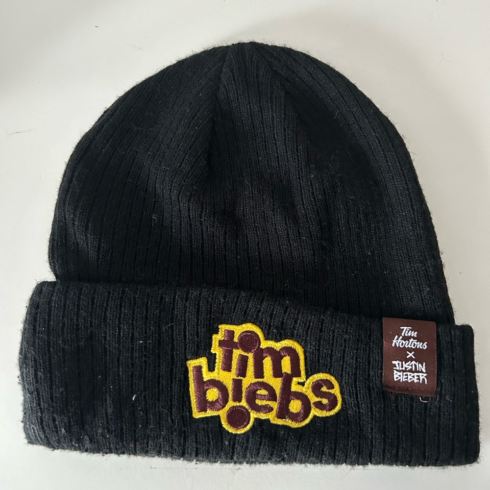 Tim Biebs Black Knit Beanie NWOT